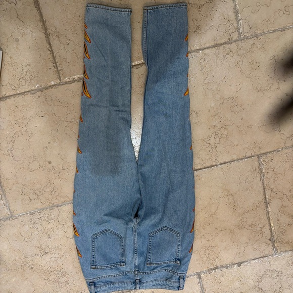 SANDRO PARIS flame jeans high rise straight leg light blue denim size 6 … - Picture 8 of 13